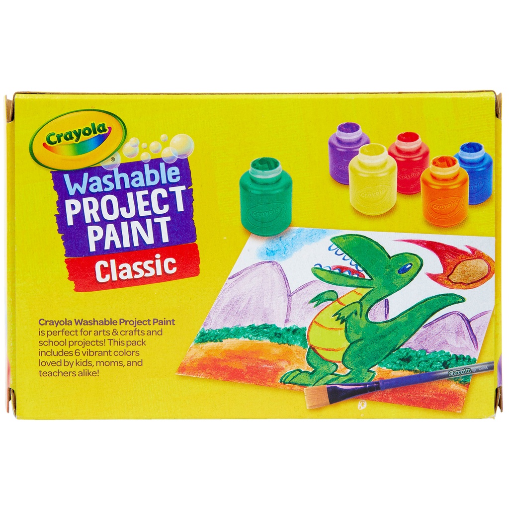 6 Classic Colors Washable Project Paints 2ct