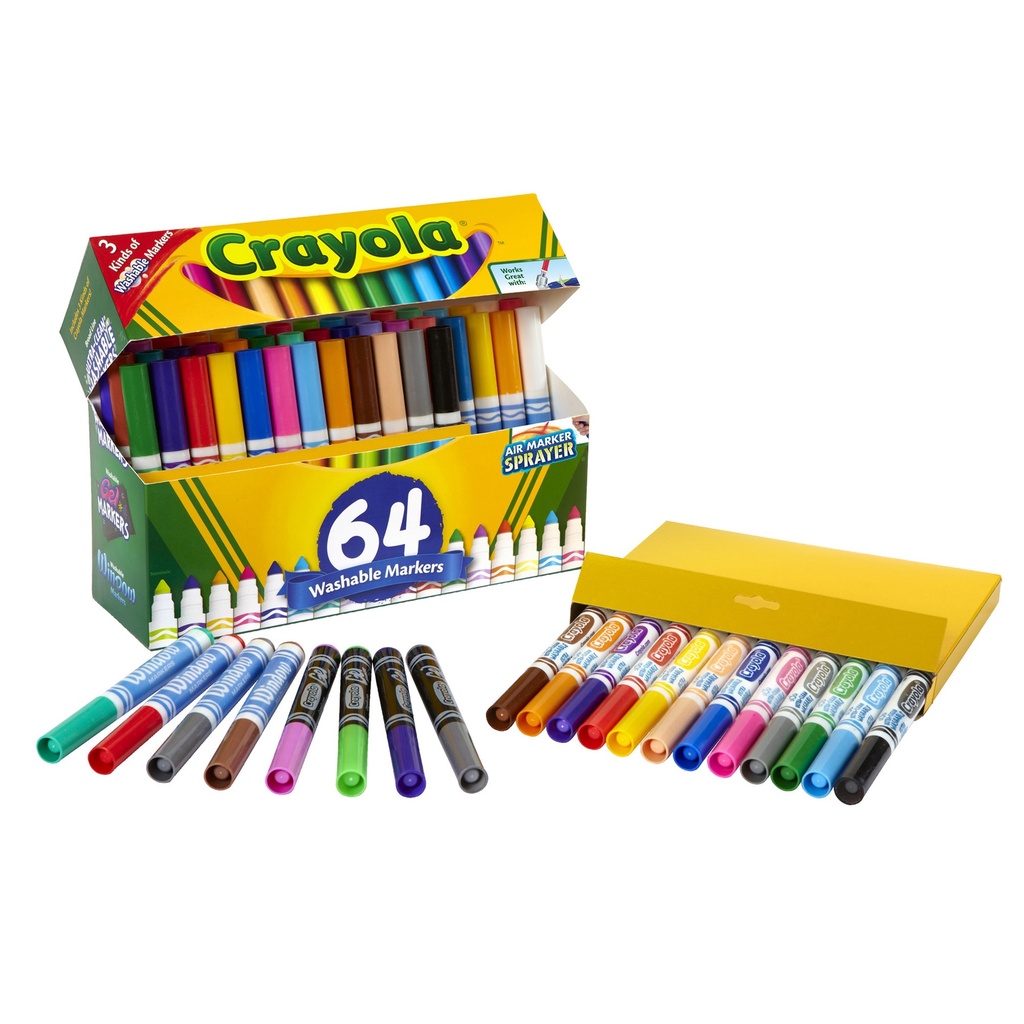 Broad Line Washable Markers 64 Colors