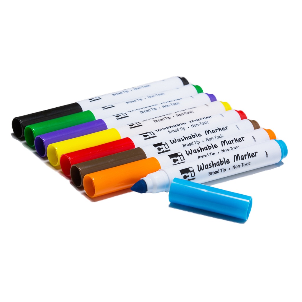 96 Washable Broad Tip Markers in 8 Assorted Colors