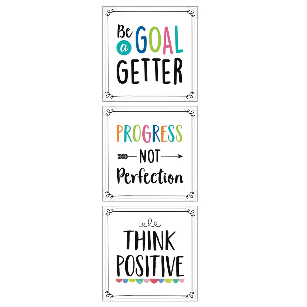 Positive Mindset 10" Designer Cut-Outs, Pack of 12