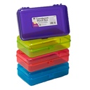 Assorted Colors Translucent Pencil Boxes Pack of 12