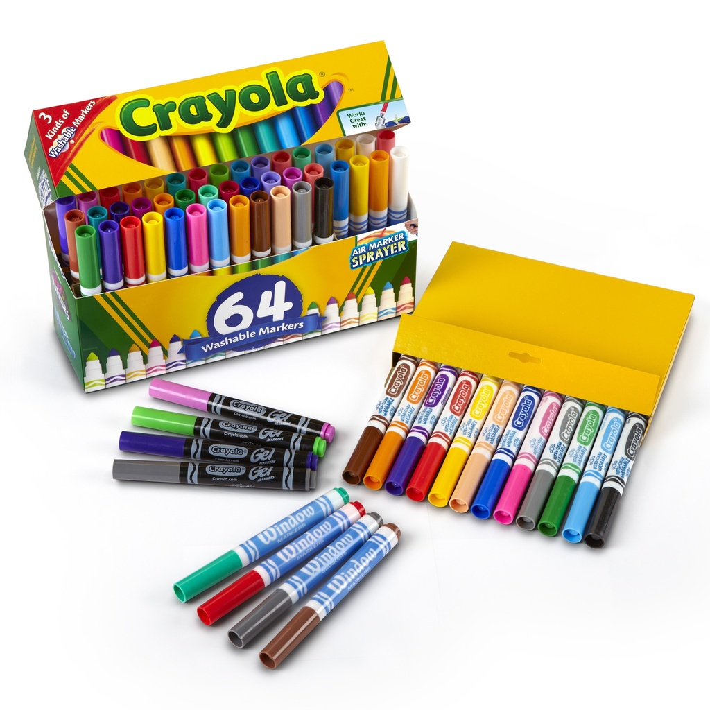 Broad Line Washable Markers 64 Colors