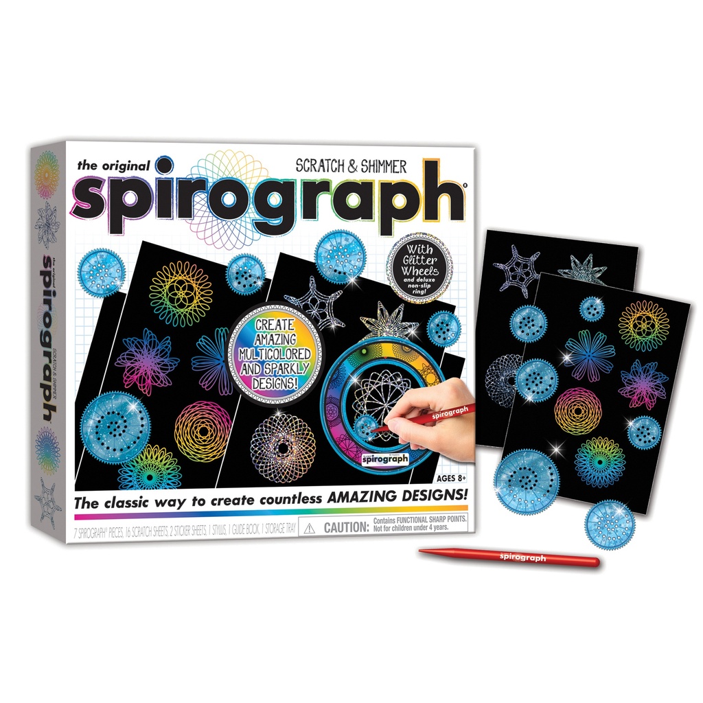 Spirograph® Original, Cyclex, Scratch & Shimmer and Design Tin Sets