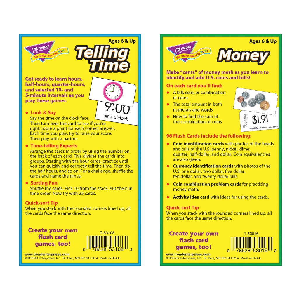 Time and Money Skill Drill Flash Cards Assortment