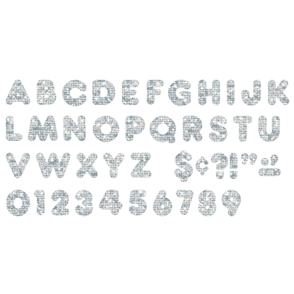 Silver Sparkle 4" Casual UC Ready Letters®