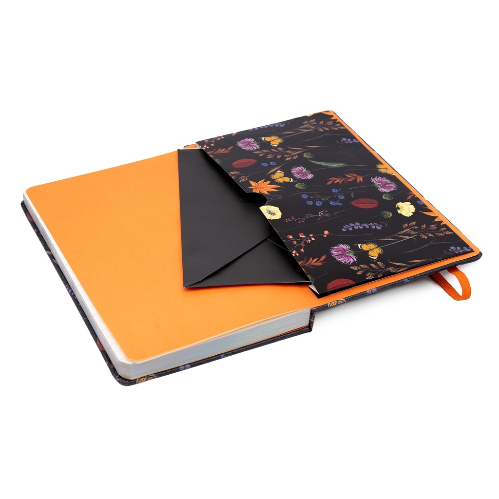 Cream Bloom Softcover Notebook with Pocket Pack 3