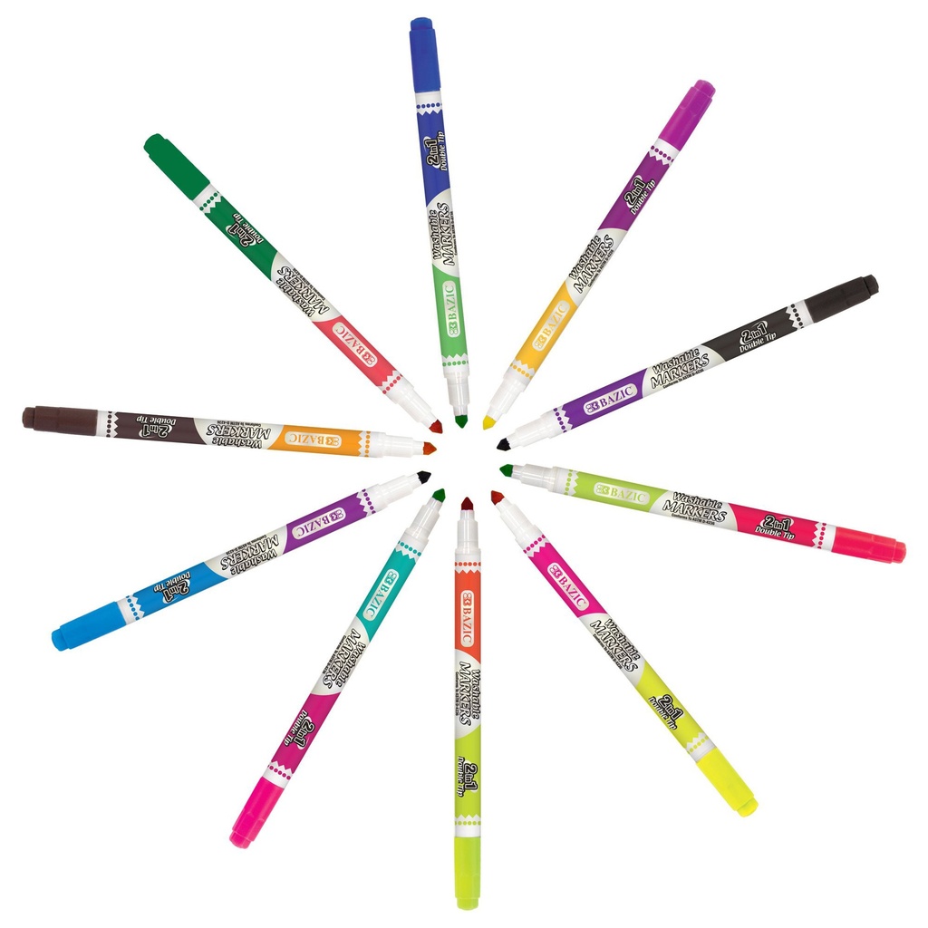 96 Double-Tip Washable Markers in 16 Colors