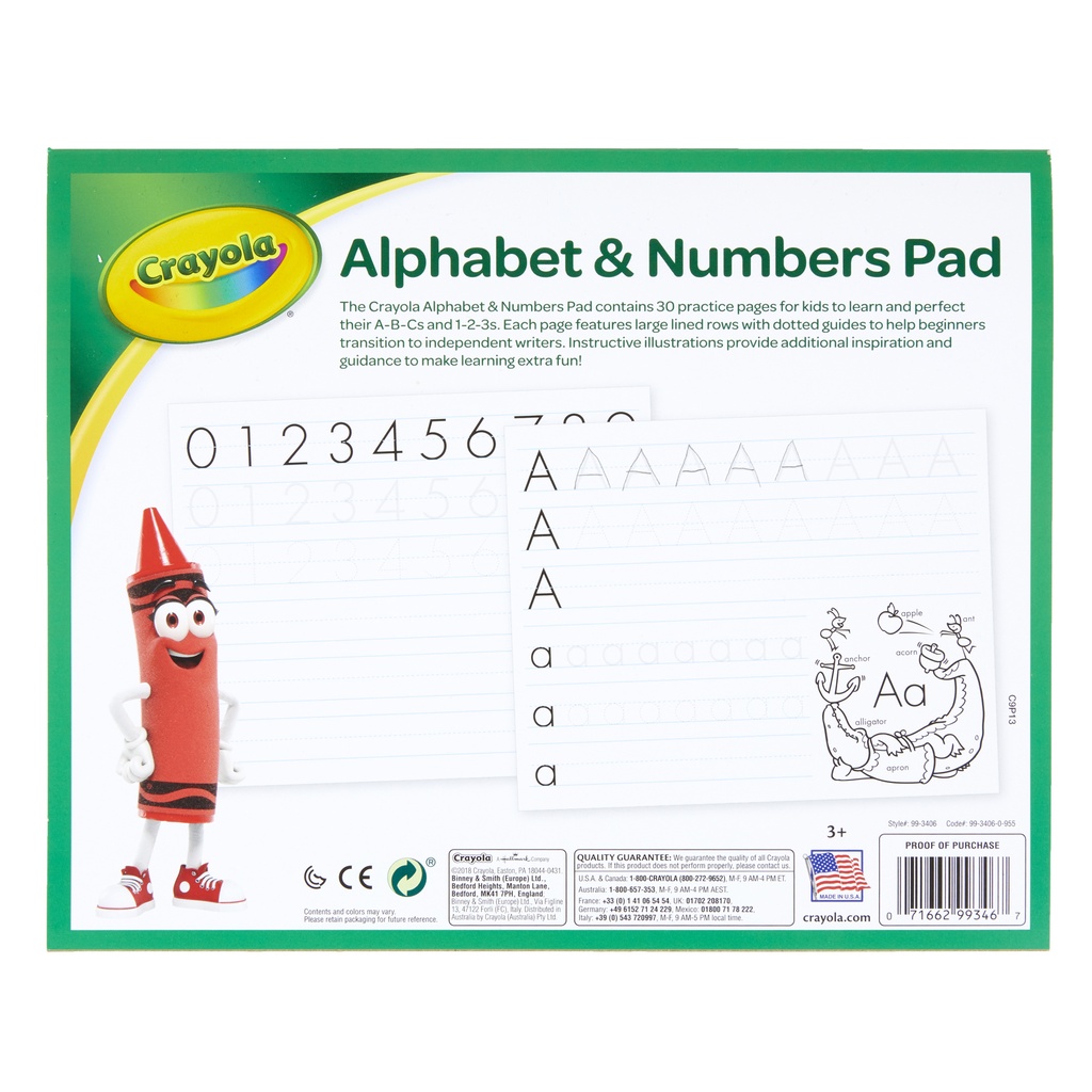 Alphabet & Numbers Pad Pack of 12