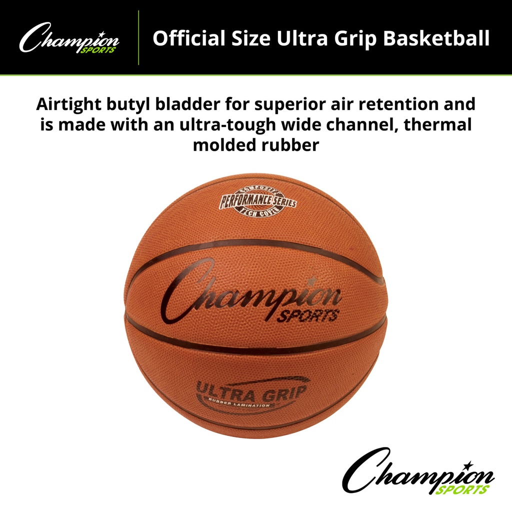 Ultra Grip Rubber Official Size 7 Basketball with Bladder