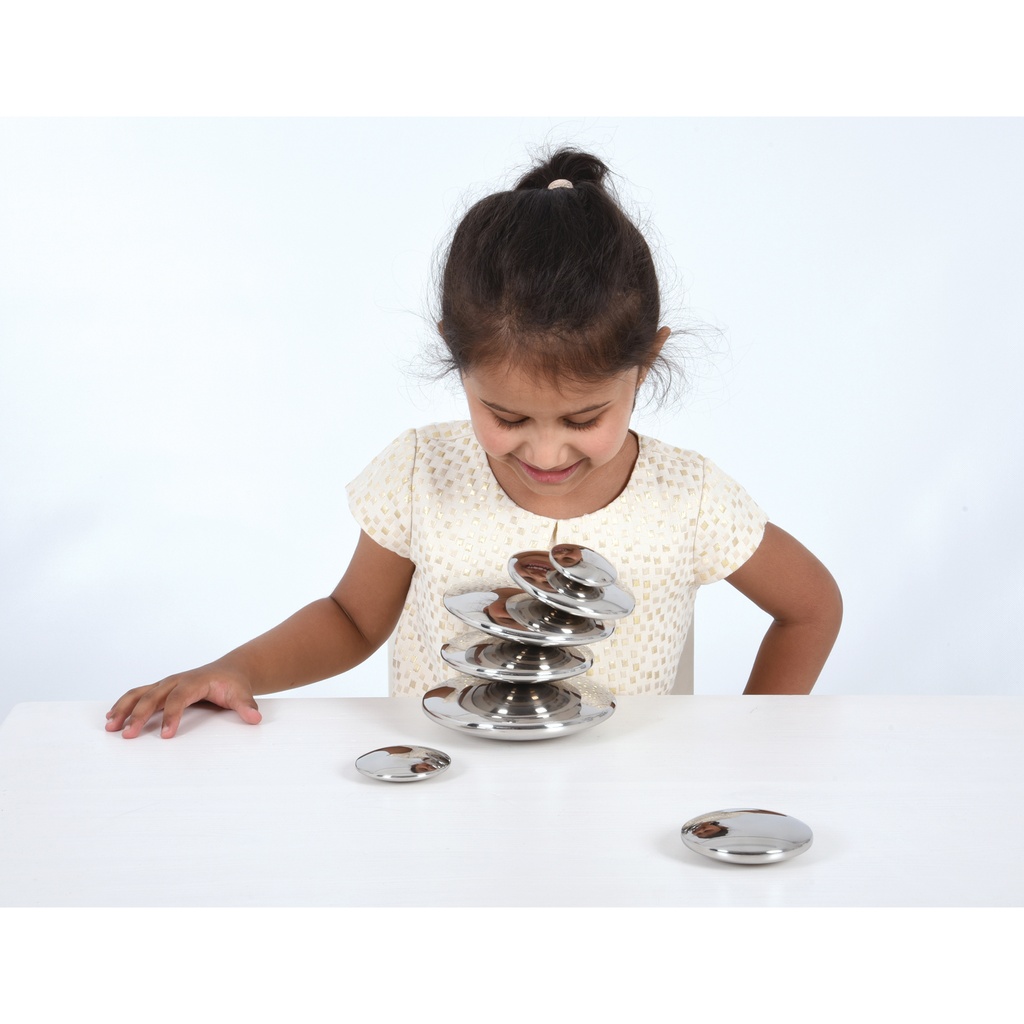 Sensory Reflective Silver Buttons Set of 7