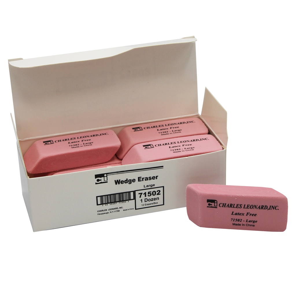 Large Synthetic Latex Free Wedge Pink Erasers 72ct