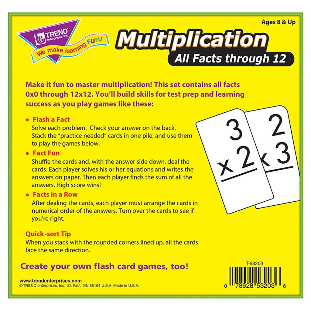 Multiplication 0-12 All Facts Skill Drill Flash | Teacher Direct