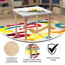 White/Beech Wood Adjustable Height Classroom  Activity Table