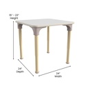 White/Beech Wood Adjustable Height Classroom  Activity Table