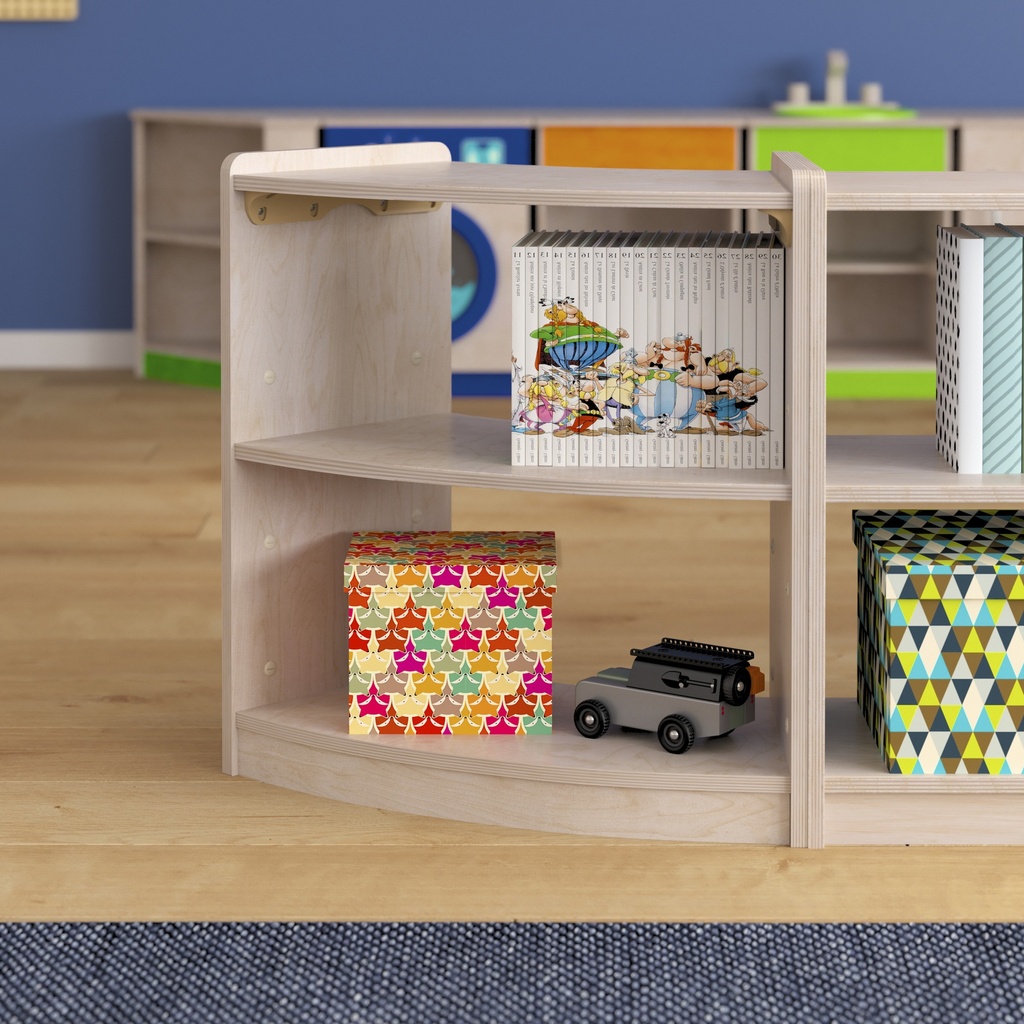 Wooden Bow Front Open Corner Storage Unit