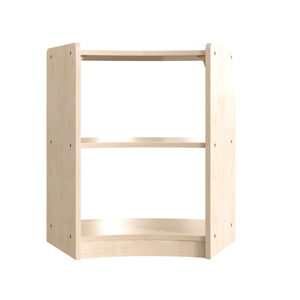 Wooden Bow Front Open Corner Storage Unit