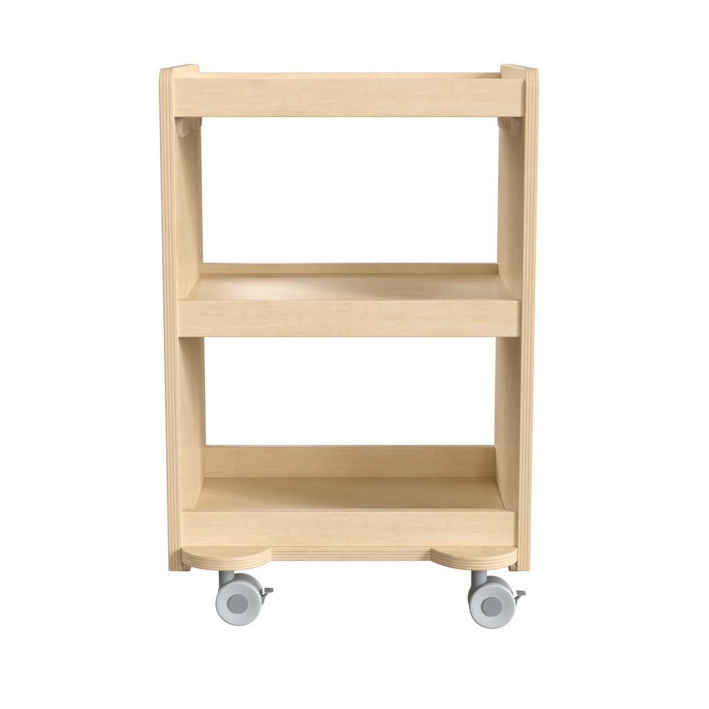 Wooden Mobile Storage Cart with Locking Caster Wheels