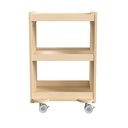 Wooden Mobile Storage Cart with Locking Caster Wheels