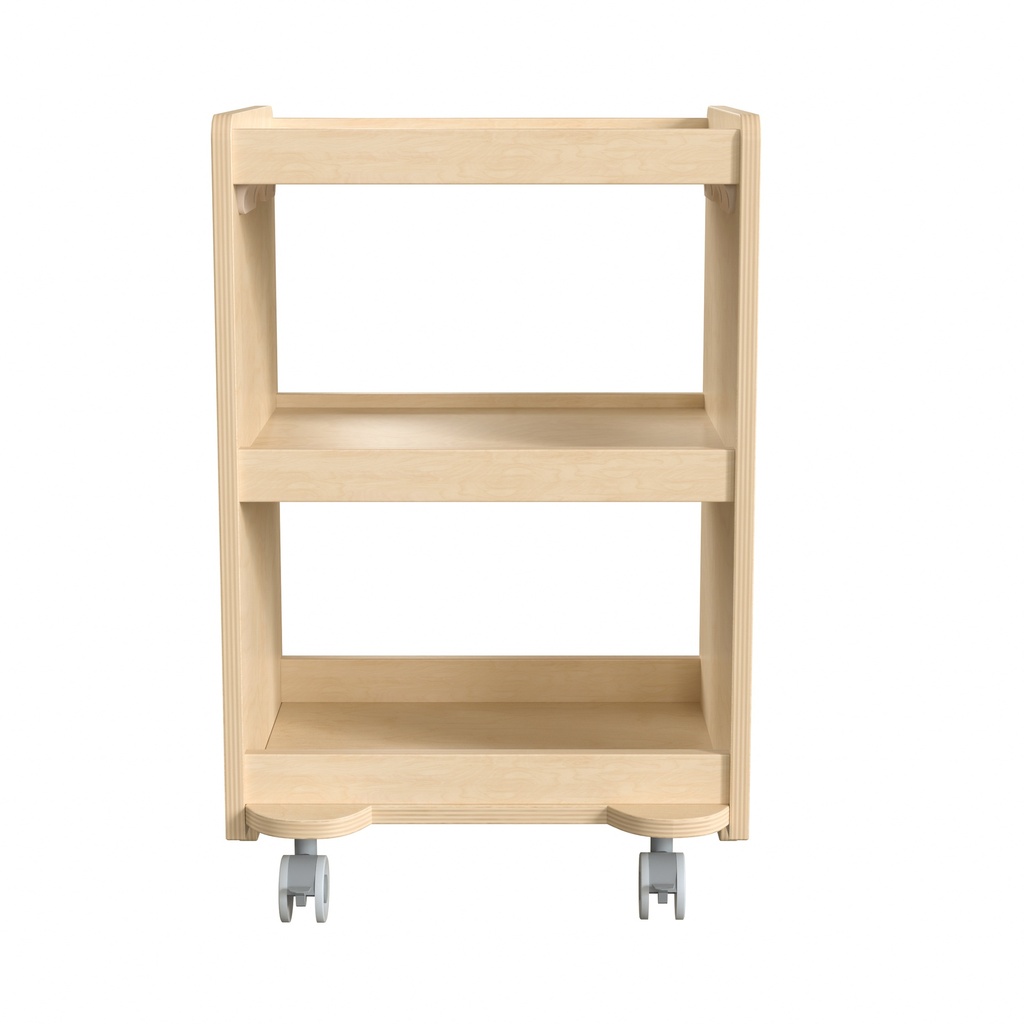 Wooden Mobile Storage Cart with Locking Caster Wheels