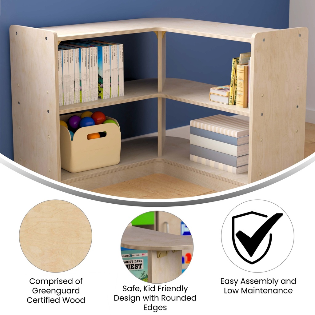 Wooden Open Corner Storage Unit