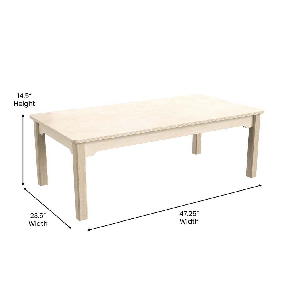 Wooden Rectangle Classroom Activity Table