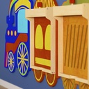 Wooden Train Wall System for Accessory Panels