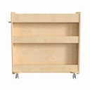 Wooden 4 Compartment/5 Cubby Mobile Storage Cart with Locking Caster Wheels