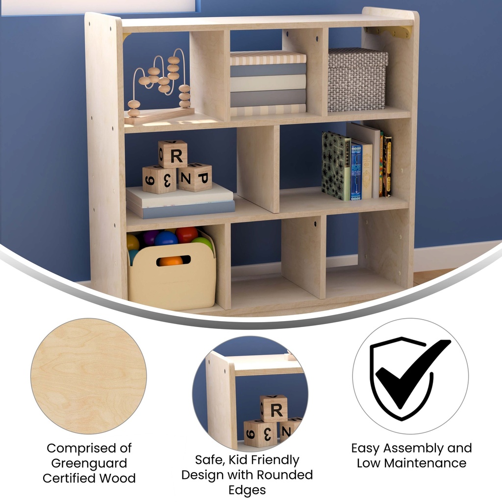 Modular Wooden 8 Section Open Storage Unit