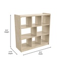 Modular Wooden 8 Section Open Storage Unit