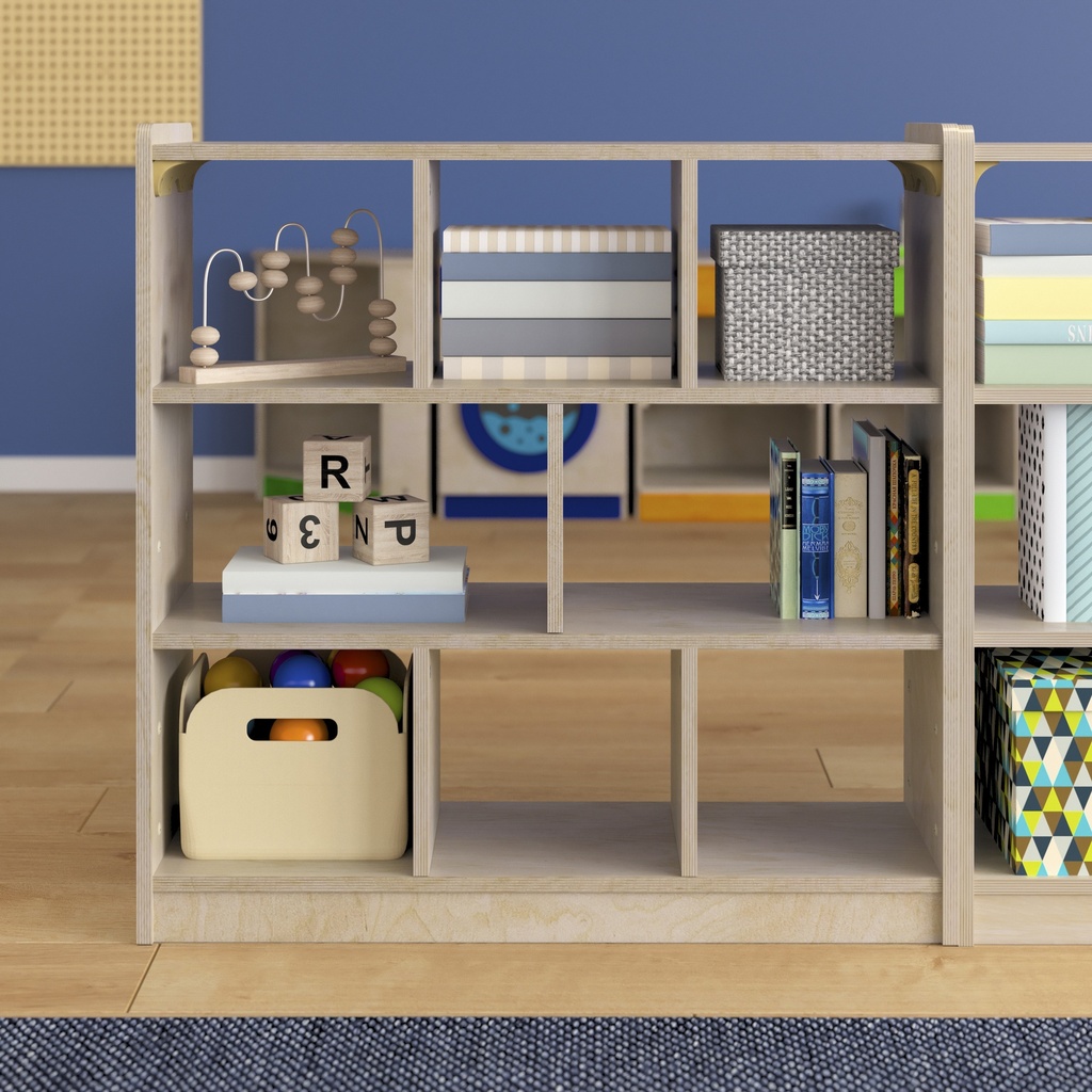 Modular Wooden 8 Section Open Storage Unit