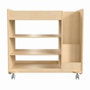 Wooden Horizontal & Vertical Compartments Mobile Storage Cart with Locking Caster Wheels