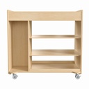 Wooden Horizontal & Vertical Compartments Mobile Storage Cart with Locking Caster Wheels