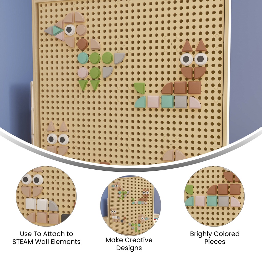 Pastel 256 Shapes for Peg System Activity Board Accessory Panel