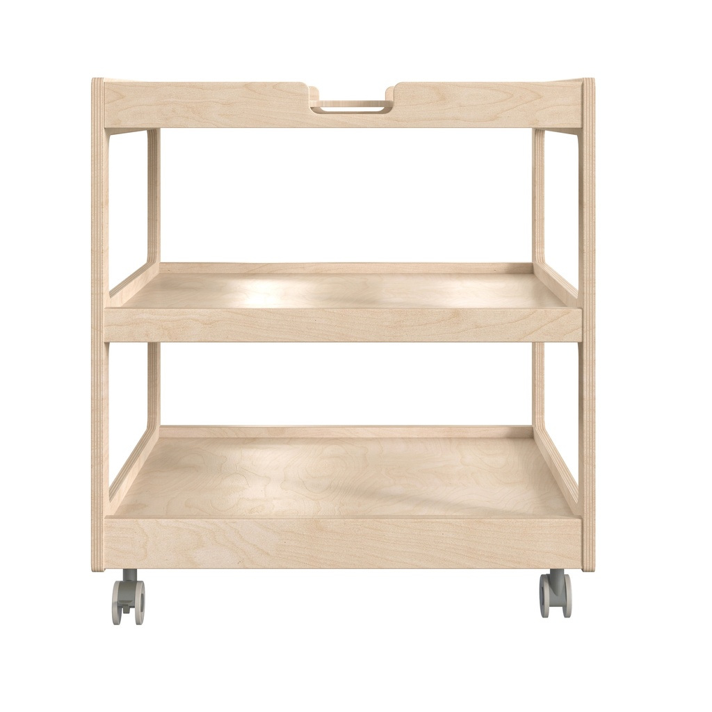 Wooden 3 Shelf Mobile Storage Cart with Locking Caster Wheels