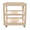 Wooden 3 Shelf Mobile Storage Cart with Locking Caster Wheels