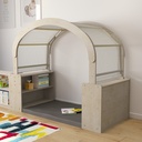 Wooden Quiet Corner Reading Nook with Canopy