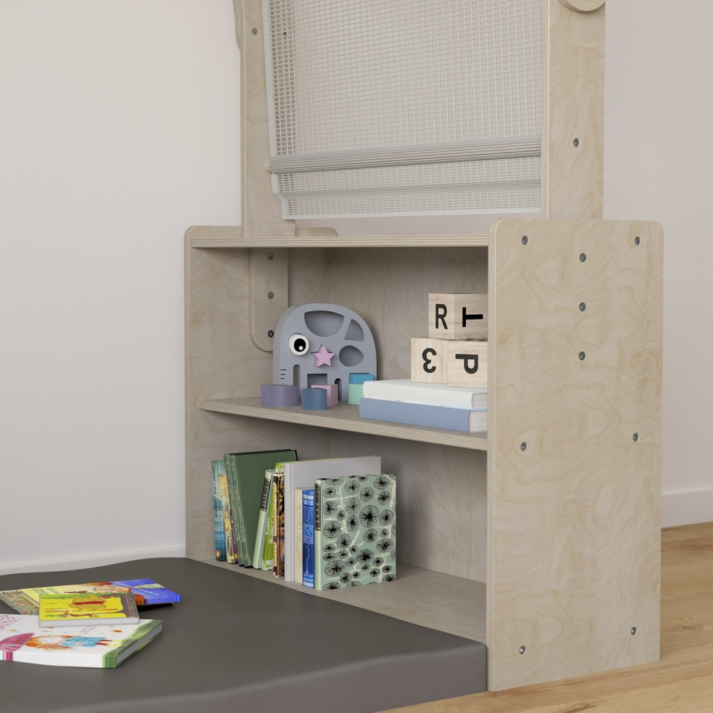 Wooden Quiet Corner Reading Nook with Canopy