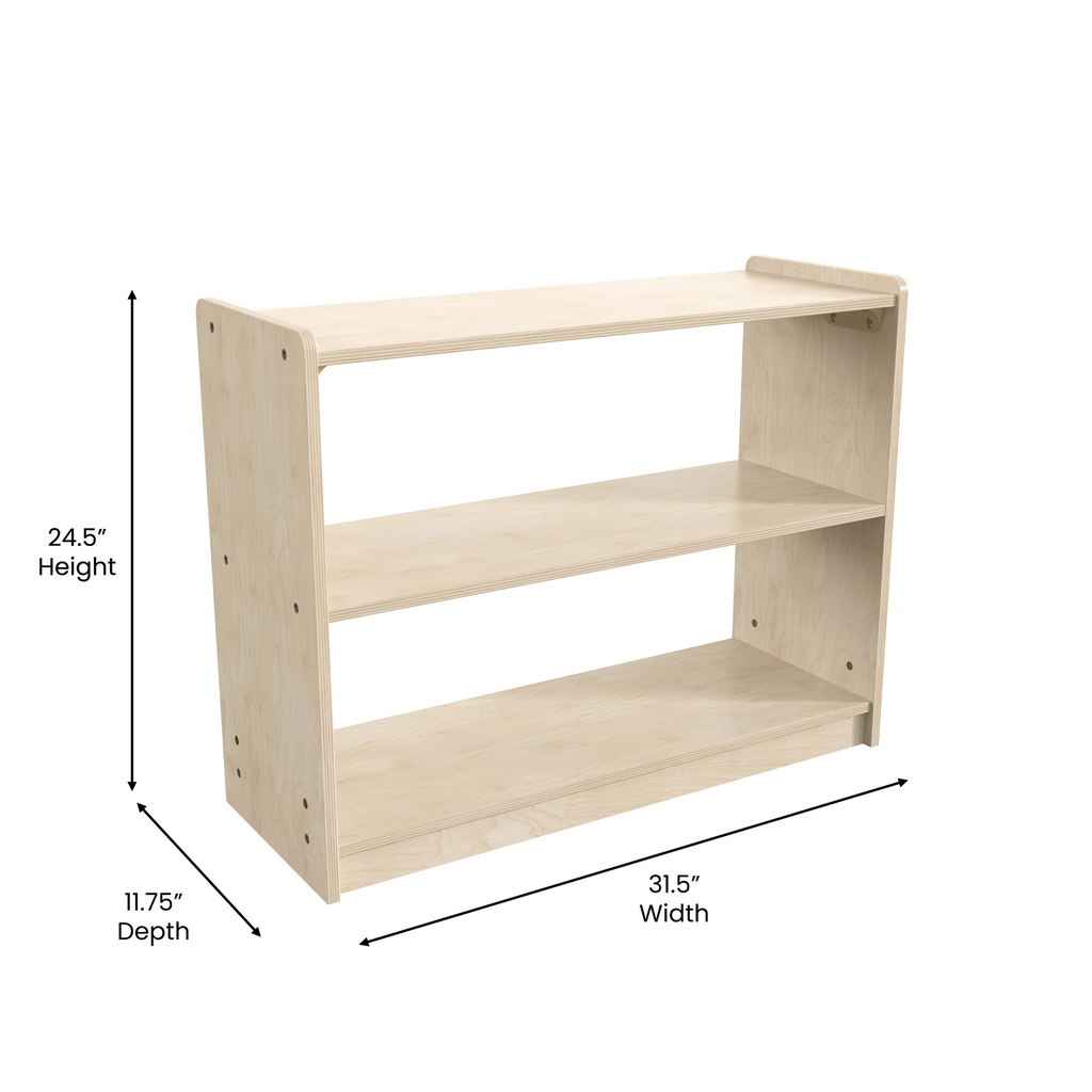 Wooden 2 Shelf Open Storage Unit