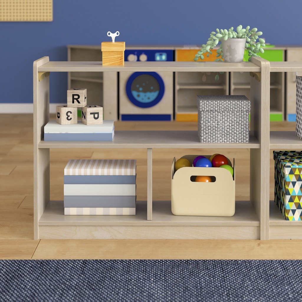 Modular Wooden 3 Section Open Storage Unit