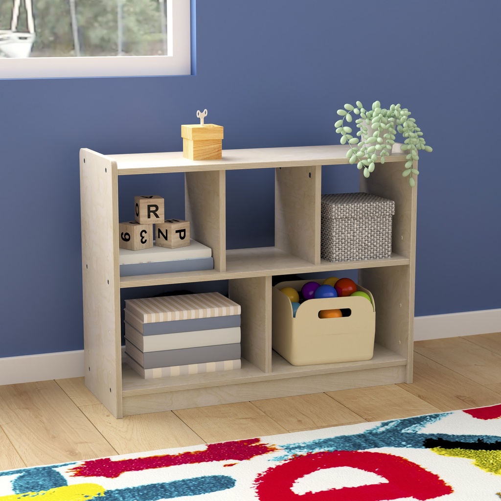 Modular Wooden 5 Section Open Storage Unit