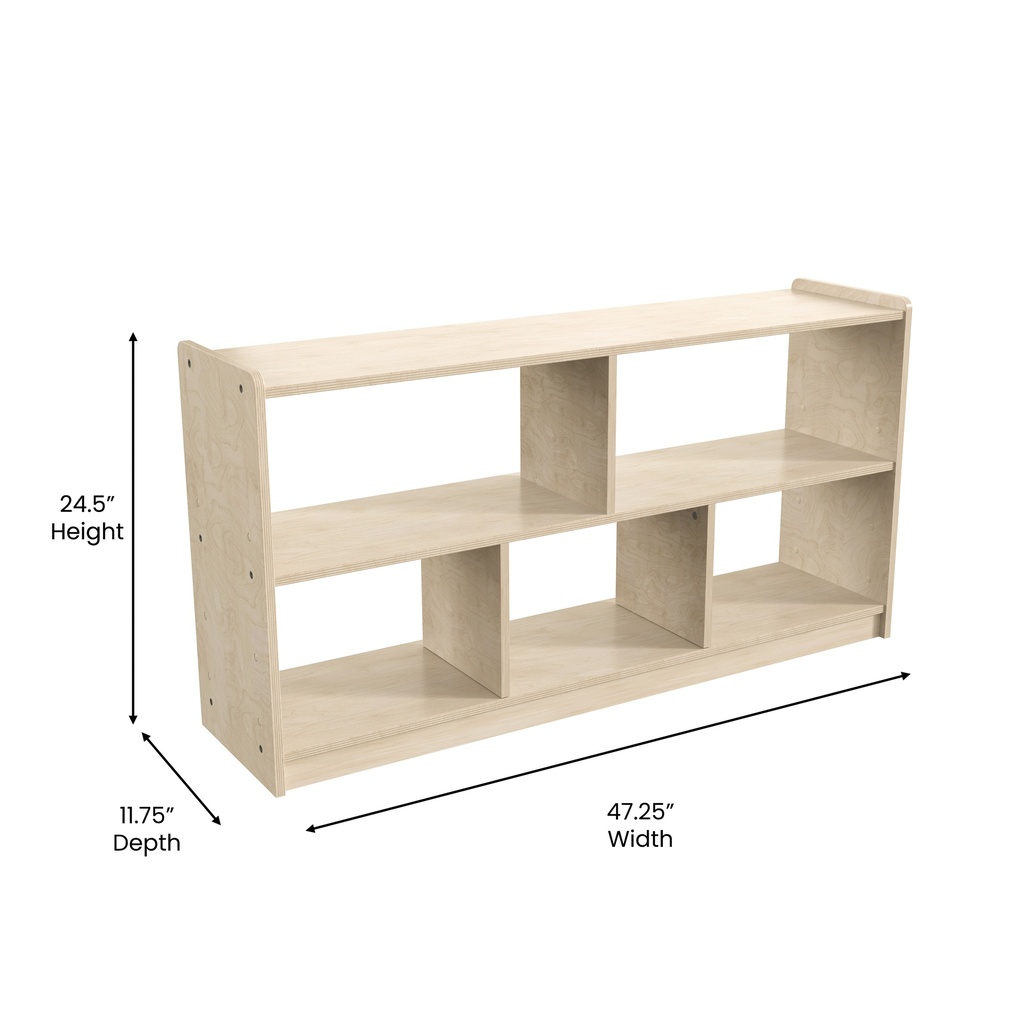 Modular Wooden Extra Wide 5 Section Open Storage Unit