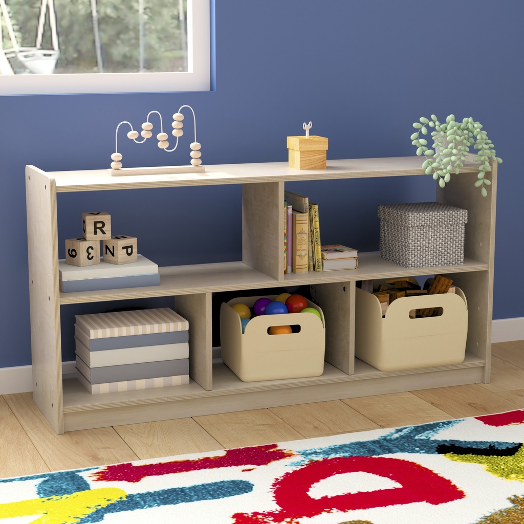 Modular Wooden Extra Wide 5 Section Open Storage Unit