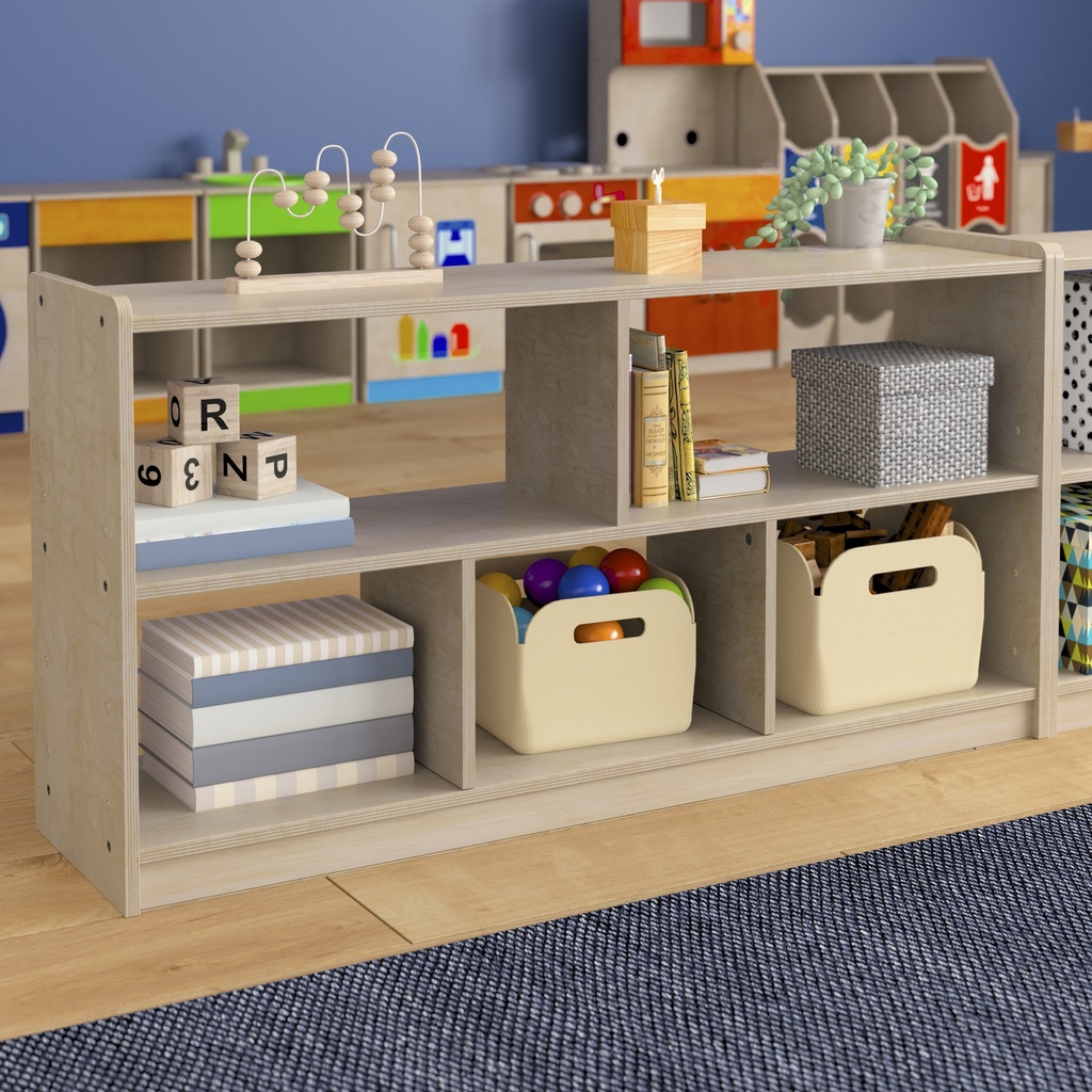 Modular Wooden Extra Wide 5 Section Open Storage Unit