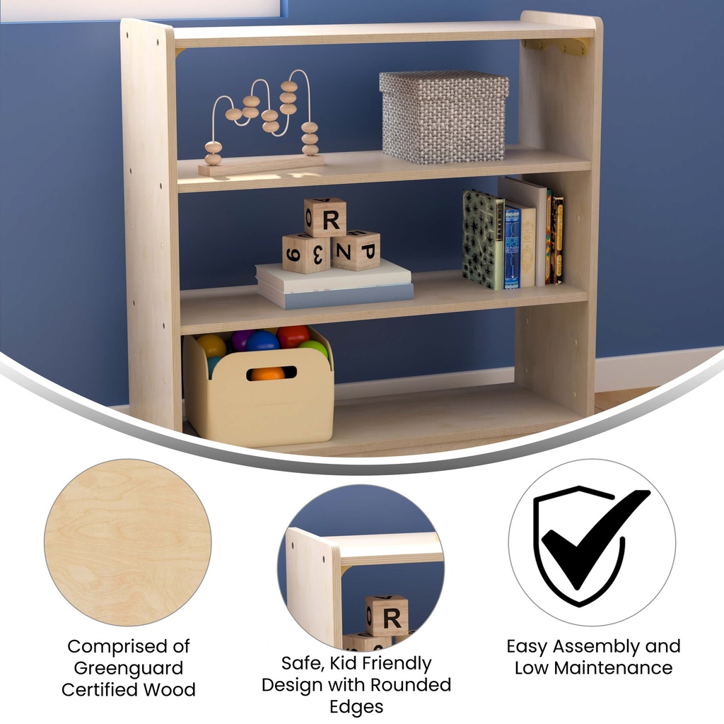 Wooden 3 Shelf Open Storage Unit