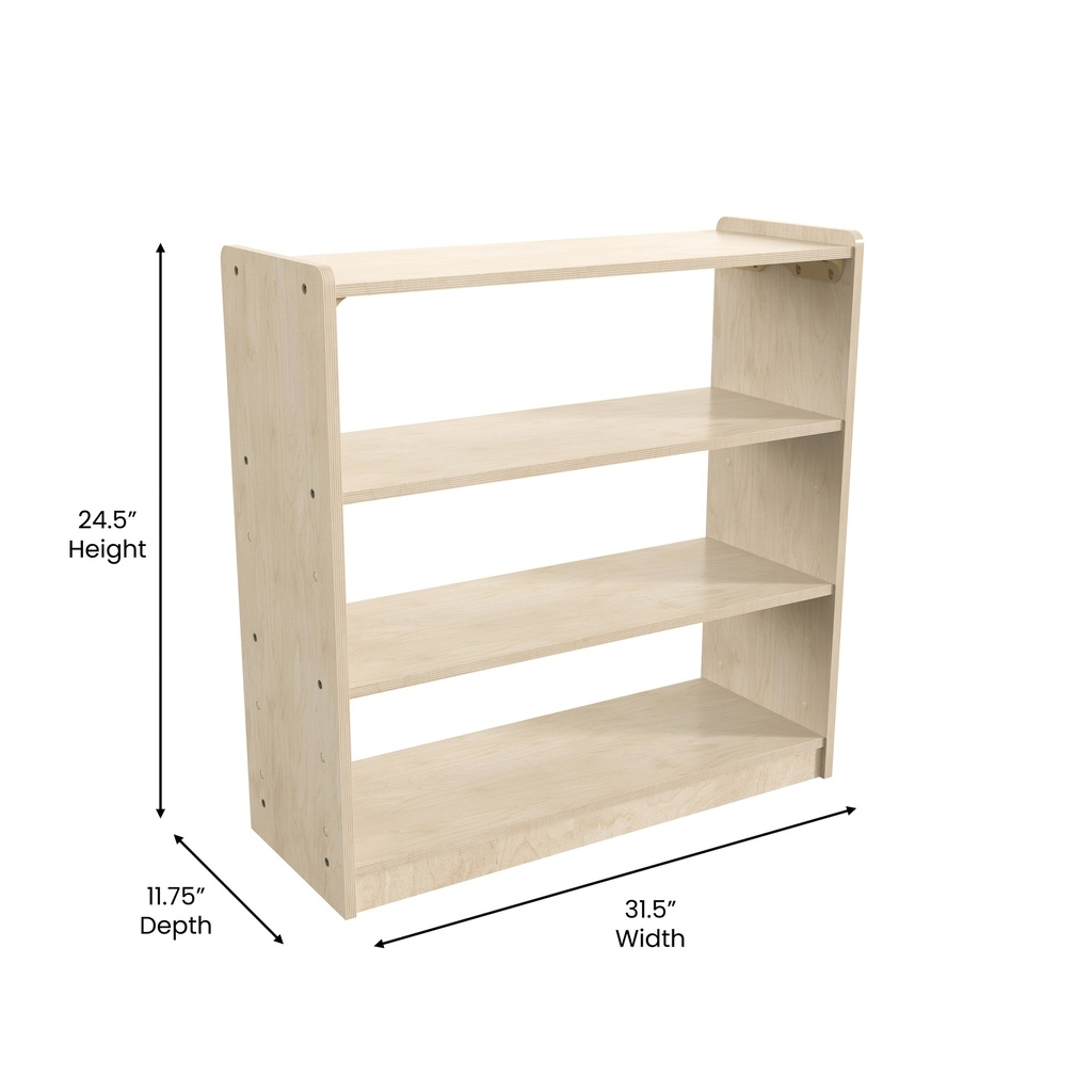 Wooden 3 Shelf Open Storage Unit