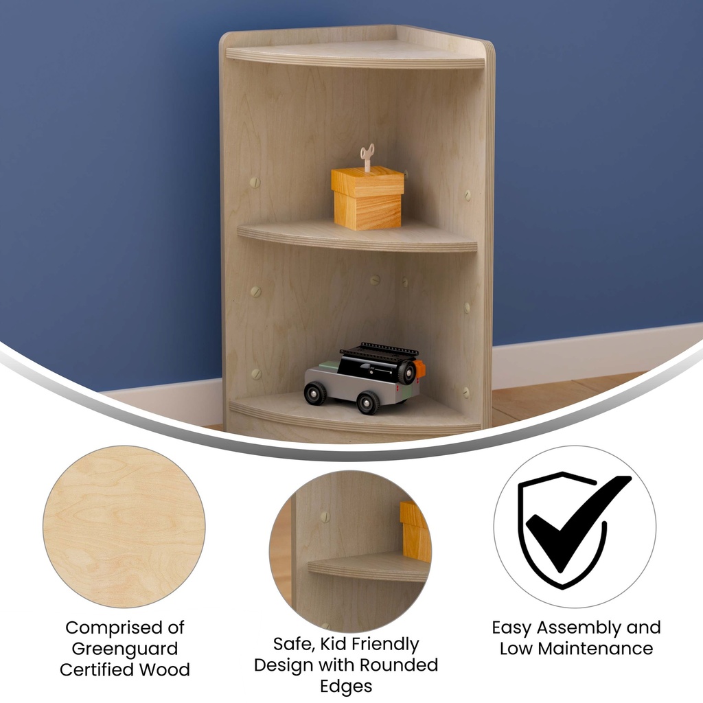 Wooden 2 Tier Corner Storage Unit