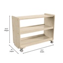 Wooden 3 Shelf Mobile Storage Cart with Locking Caster Wheels