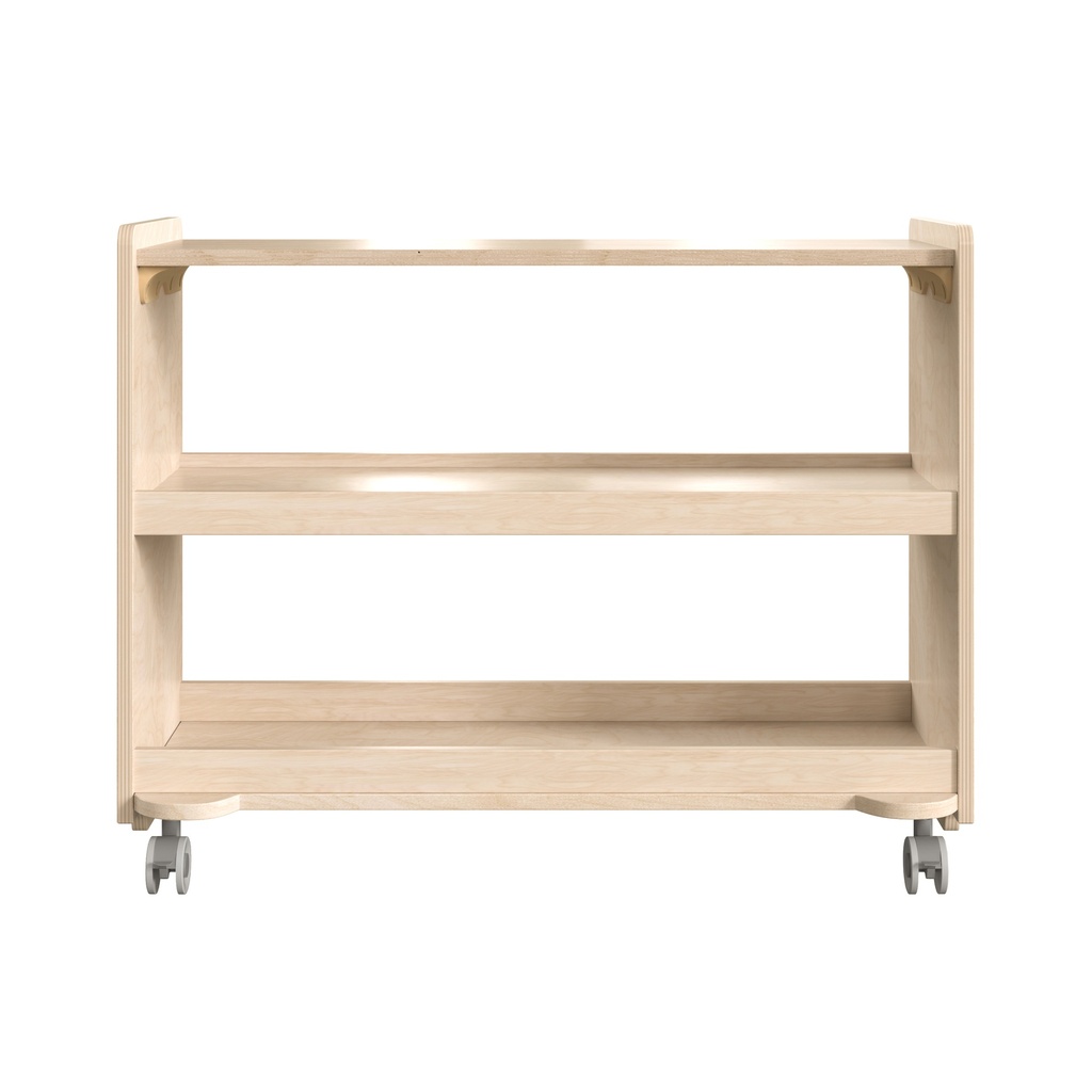 Wooden 3 Shelf Mobile Storage Cart with Locking Caster Wheels