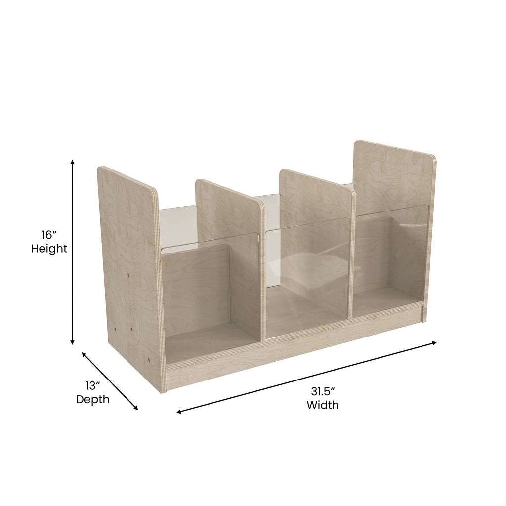 Modular Double Sided Wooden Storage Unit with Transparent Sides