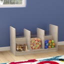 Modular Double Sided Wooden Storage Unit with Transparent Sides